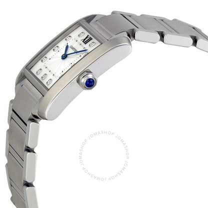 ساعة كارتييه تانك فرانسيز النسائية بمينا فضي