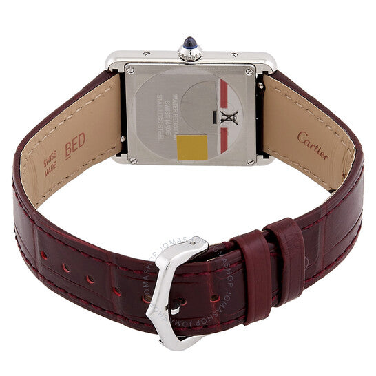 ساعة كارتييه تانك ماست كوارتز نسائية بمينا أحمر