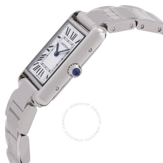 ساعة كارتييه تانك ماست كوارتز للنساء بمينا فضي