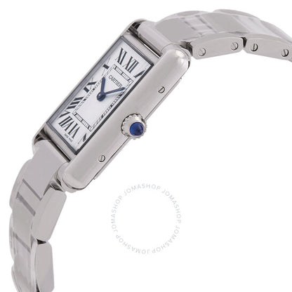 ساعة كارتييه تانك ماست كوارتز للنساء بمينا فضي