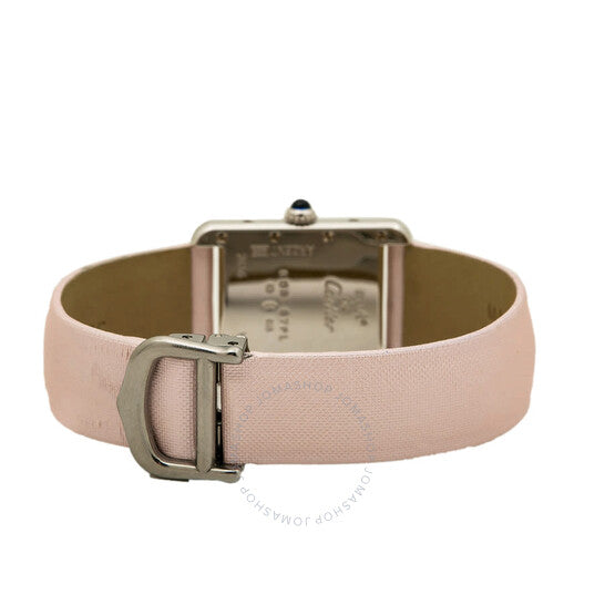 ساعة كارتييه تانك كوارتز نسائية بمينا وردي