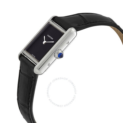 ساعة كارتييه تانك كوارتز نسائية بمينا أسود