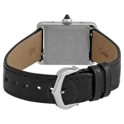 ساعة كارتييه تانك كوارتز نسائية بمينا أسود