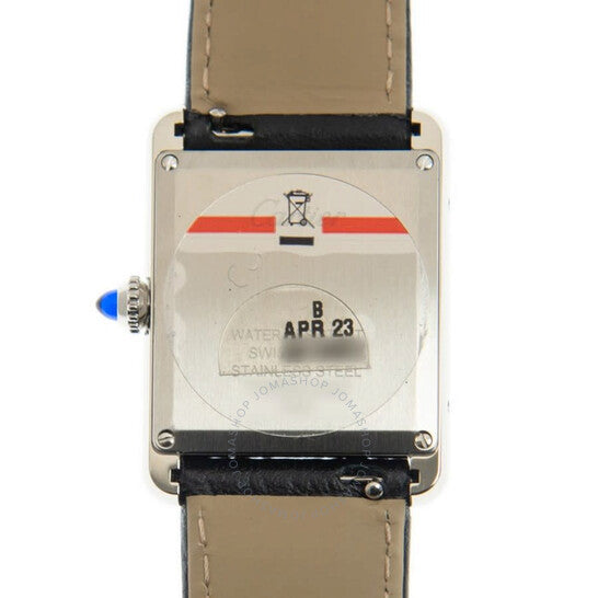 ساعة كارتييه تانك كوارتز نسائية بمينا فضي