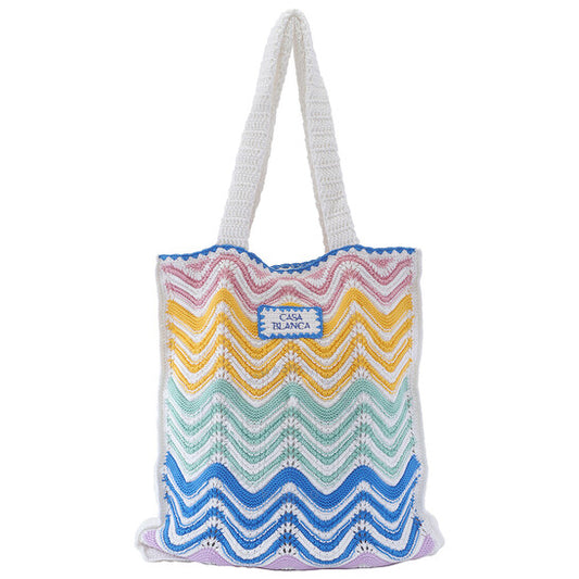Casablanca, Ladies Gradient Wave Crochet Tote Bag