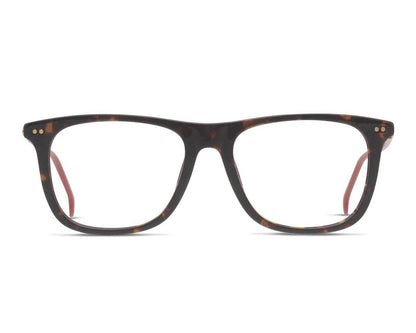 men's 144/v square eyeglasses in red black