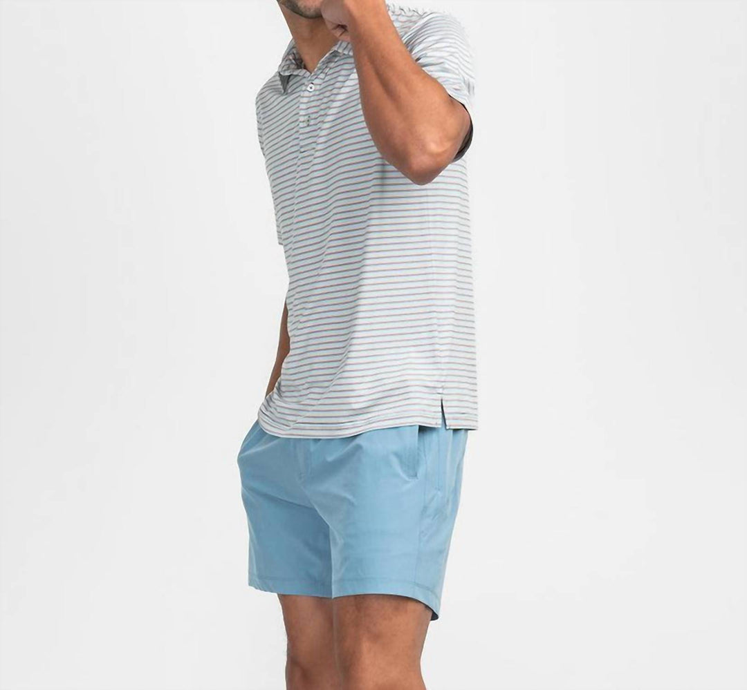 stripe polo in seafoam