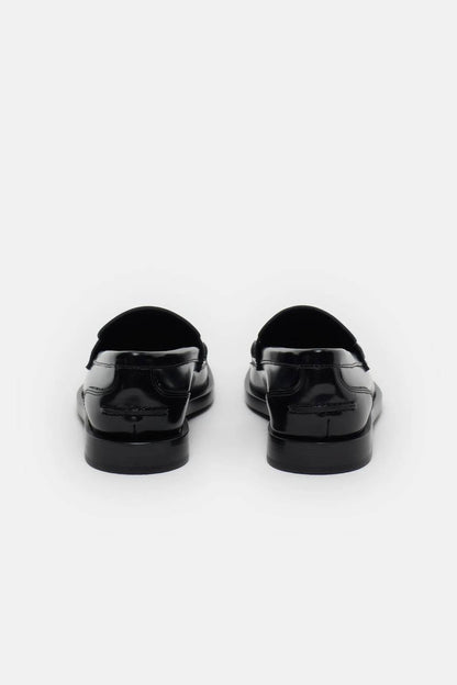 women's italian leather loafers in black
