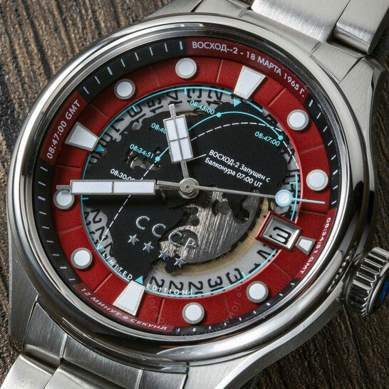 Cccp, Leonov Automatic Red Dial Men's Watch