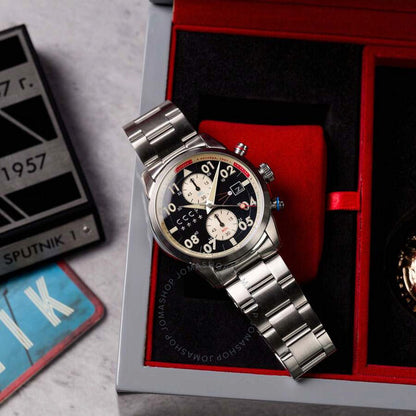 Cccp, Sputnik Chronograph Quartz Black Dial Men's Watch