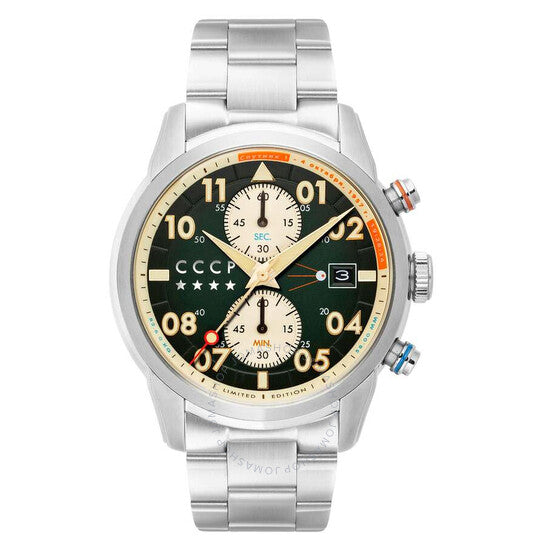 Cccp, Sputnik Chronograph Quartz Green Dial Men's Watch