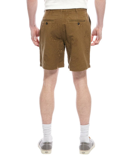 pelican gulf embroidered linen-blend short