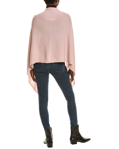 sofiacashmere pearl trim wool & cashmere-blend poncho