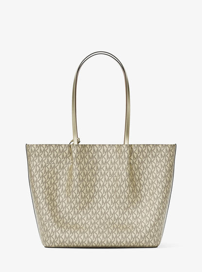 carson large metallic signature logo tote bag