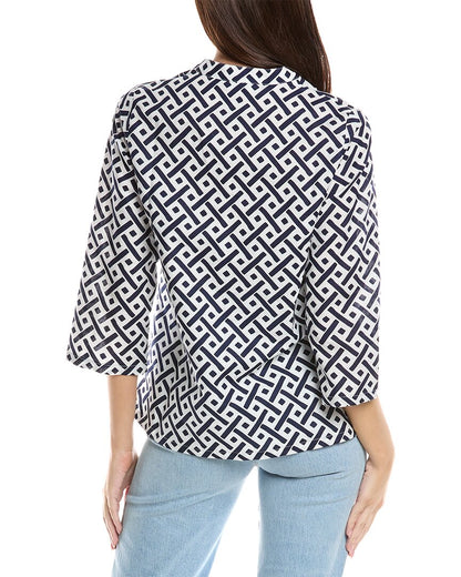 hazel linen-blend tunic