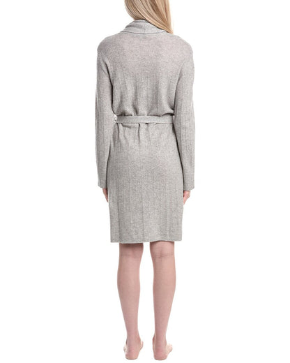sofiacashmere herringbone texture cashmere& wool-blend robe