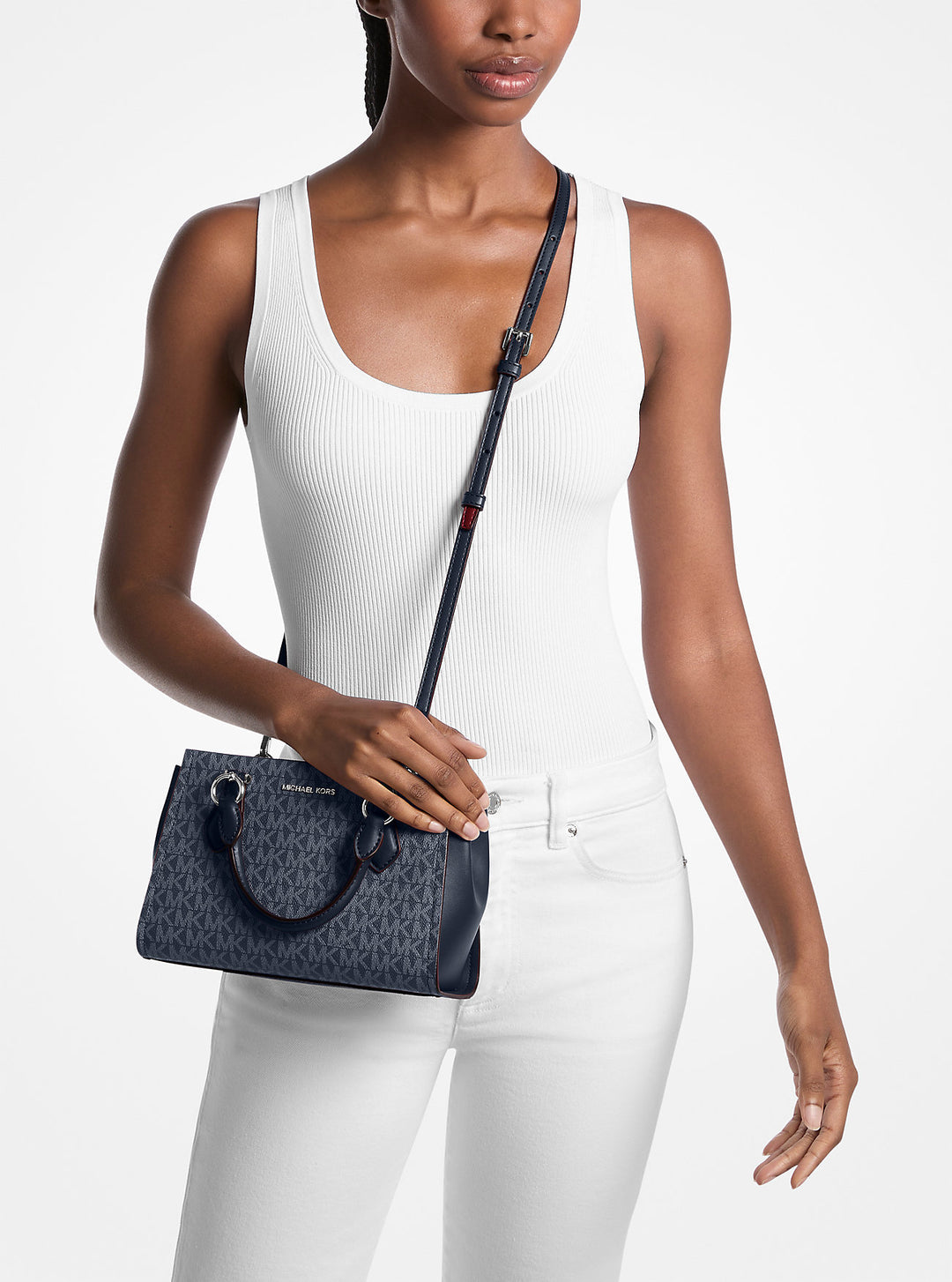 marilyn small signature logo messenger bag