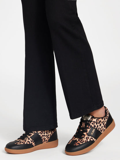 pelara faux-leather low-top sneakers