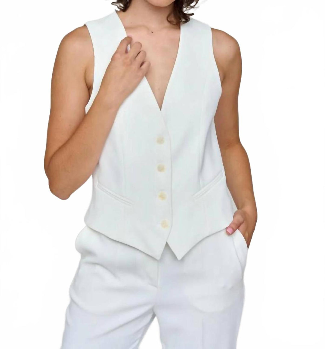gastor vest in white