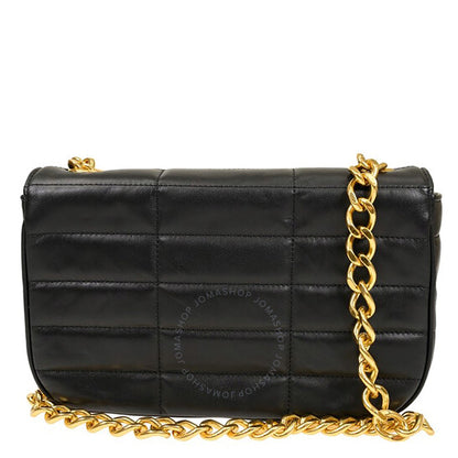 Celine, Chain Shoulder Bag In Quilted Goatskin - Black