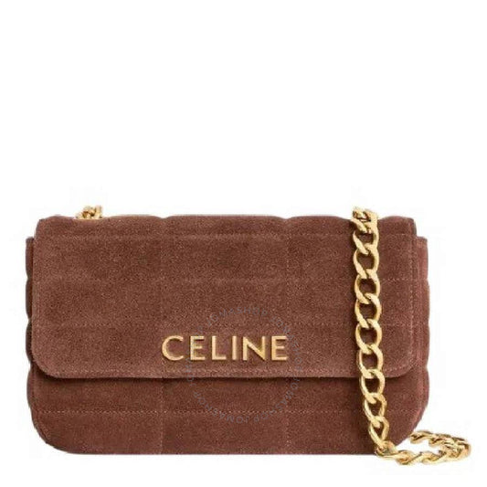 Celine, Logo Monochrome Matelasse Shoulder Bag