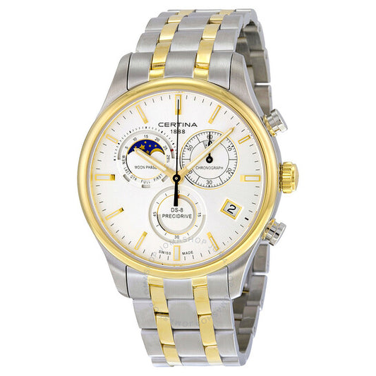 Certina, DS-8 Chrono Moonphase Silver Dial Two-tone Men's Watch C0334502203100