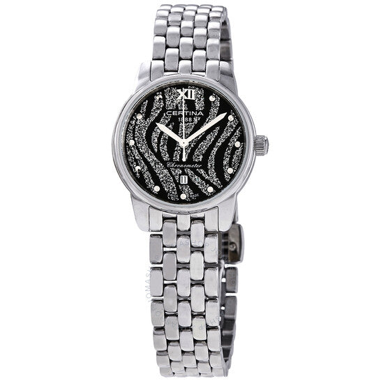 ساعة سيرتينا DS-8 كوارتز بمينا سوداء للسيدات