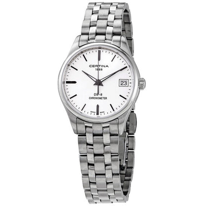 ساعة سيرتينا DS-8 للسيدات بمينا فضي وستانلس ستيل