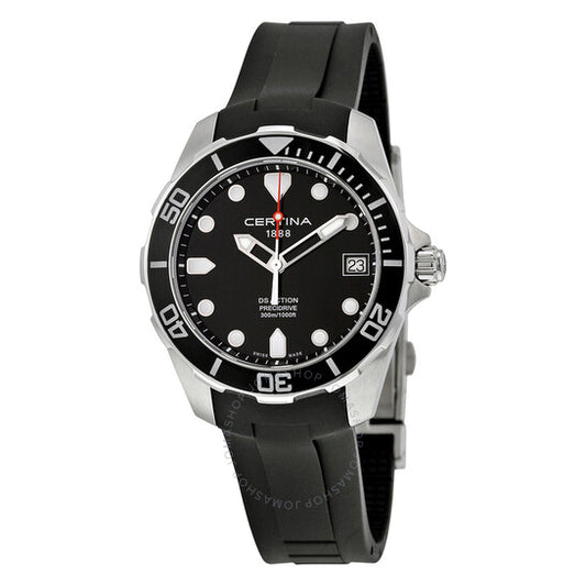 Certina, DS Action Black Dial Black Rubber Men's Quartz Watch C0324101705100