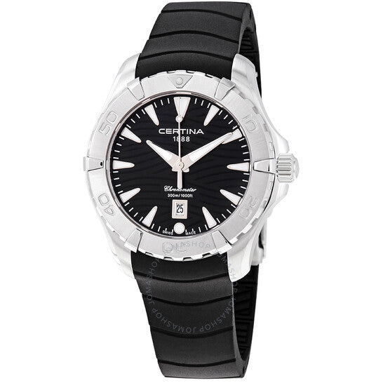 ساعة سيرتينا دي إس أكشن نسائية بمينا أسود ومطاط