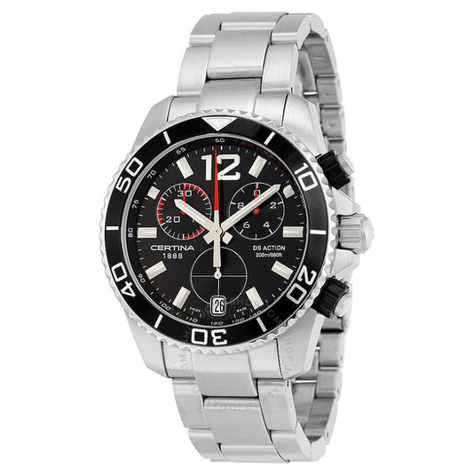 Certina, DS Action Quartz Black Dial Stainless Steel Men's Watch C0134171105700