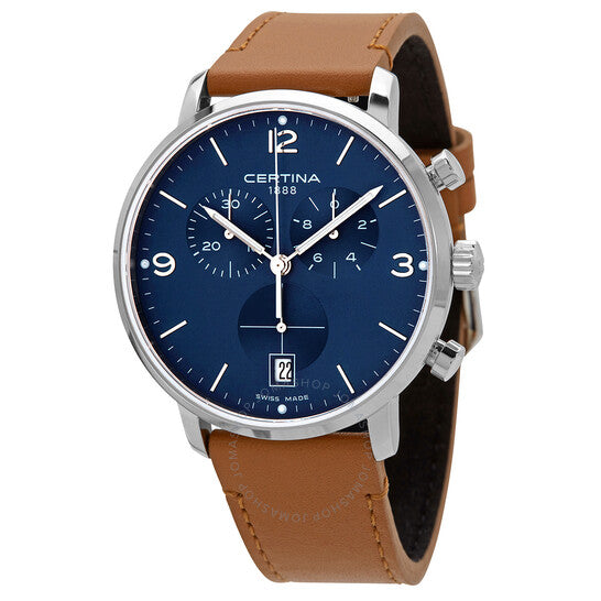 Certina, DS Caimano Chronograph Quartz Blue Dial Watch