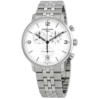 Certina, DS Caimano Chronograph Quartz Silver Dial Watch