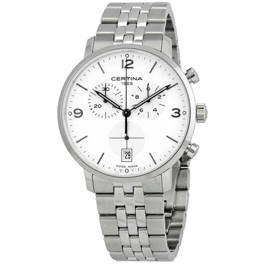 Certina, DS Caimano Chronograph Quartz Silver Dial Watch