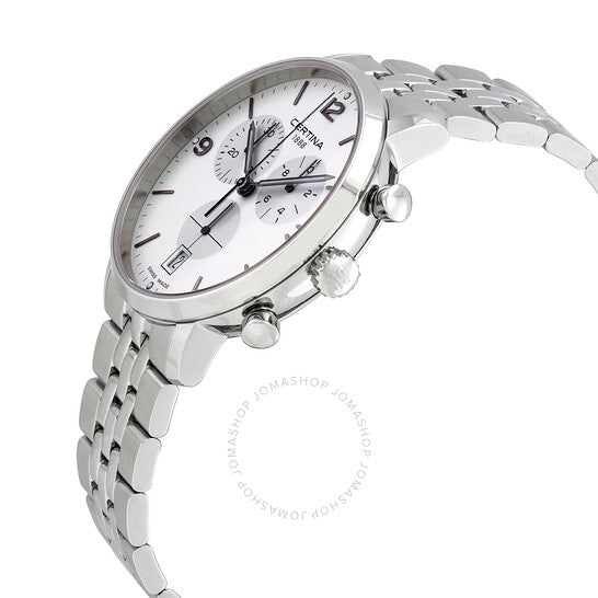Certina, DS Caimano Chronograph Quartz Silver Dial Watch