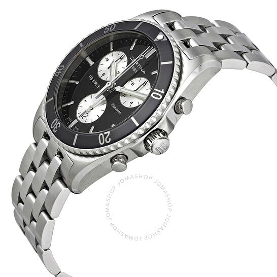 Certina, DS First Black Dial Men's Chronograph Watch