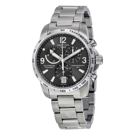 Certina, DS Podium GMT Black Dial Titanium Men's Watch C0016394408700