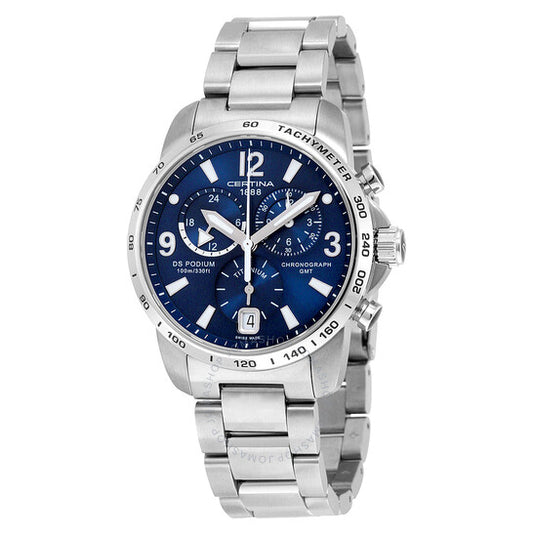 Certina, DS Podium GMT Blue Dial Titanium Men's Watch C0016394404700