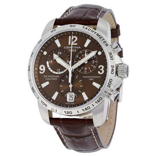 Certina, DS Podium GMT Brown Dial Men's Watch C0016391629700