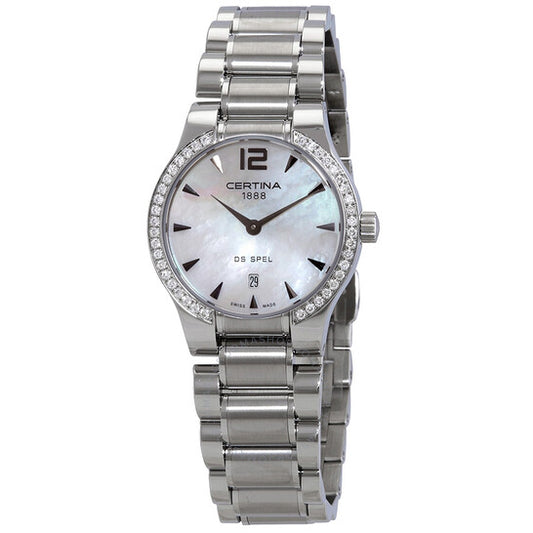 Certina, DS Spel Lady Round Quartz Diamond White Mother of Pearl Dial Ladies Watch