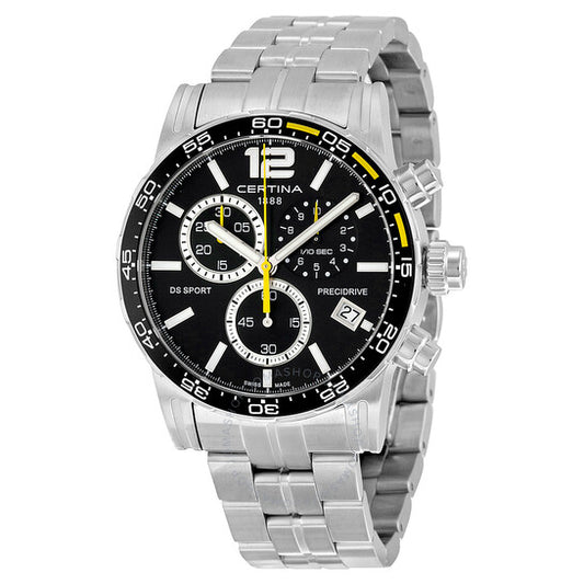 Certina, DS Sport Chronograph Black Dial Men's Stainless Steel Watch