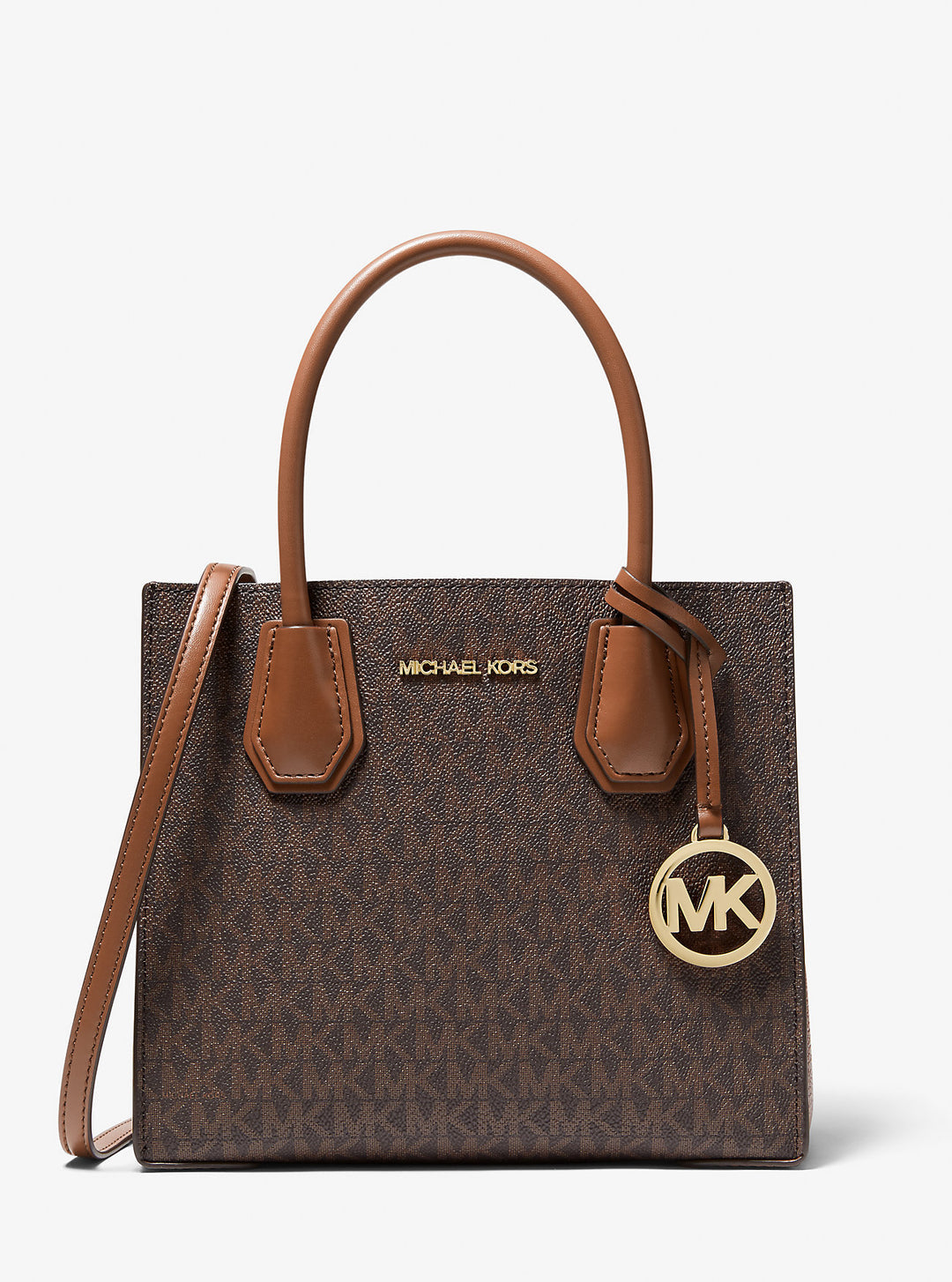 mercer medium logo and leather accordion crossbody bag