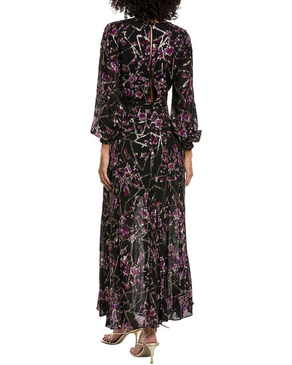 desir silk-blend maxi dress