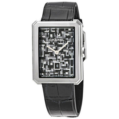 شانيل، ساعة نسائية من بوي فريند بمينا منقوش من التويد