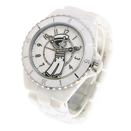شانيل، ساعة J12 أوتوماتيكية كرونومتر بمينا بيضاء للسيدات