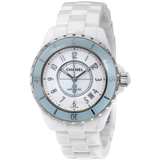 شانيل، ساعة J12 أوتوماتيكية للسيدات بمينا أبيض
