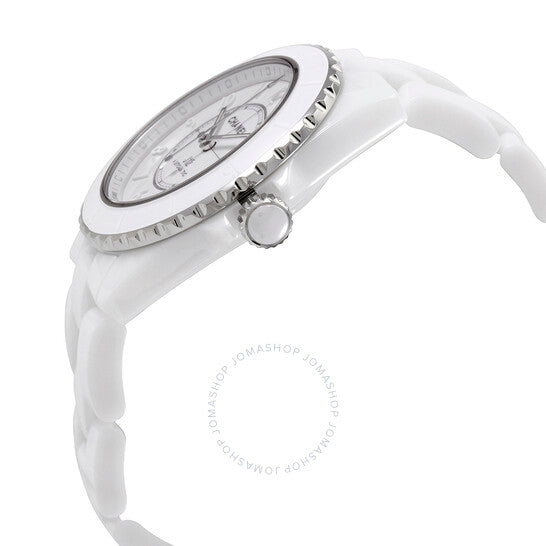 شانيل، ساعة J12 أوتوماتيكية للسيدات بمينا أبيض