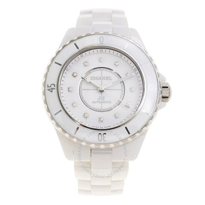 شانيل، ساعة J12 أوتوماتيكية للسيدات بمينا أبيض