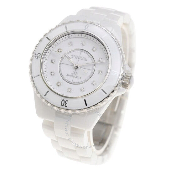 شانيل، ساعة J12 أوتوماتيكية للسيدات بمينا أبيض