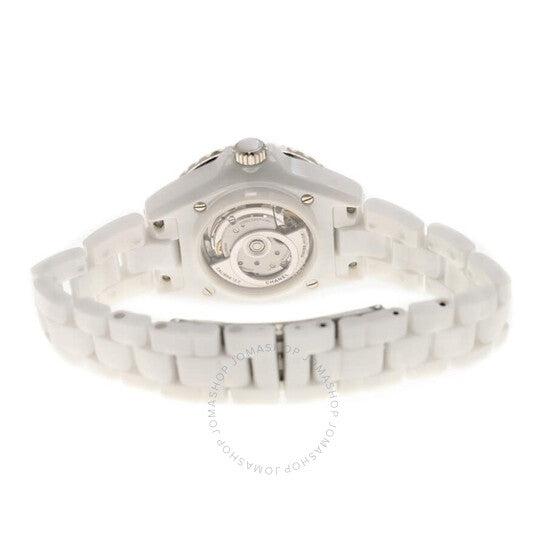 شانيل، ساعة J12 أوتوماتيكية للسيدات بمينا أبيض